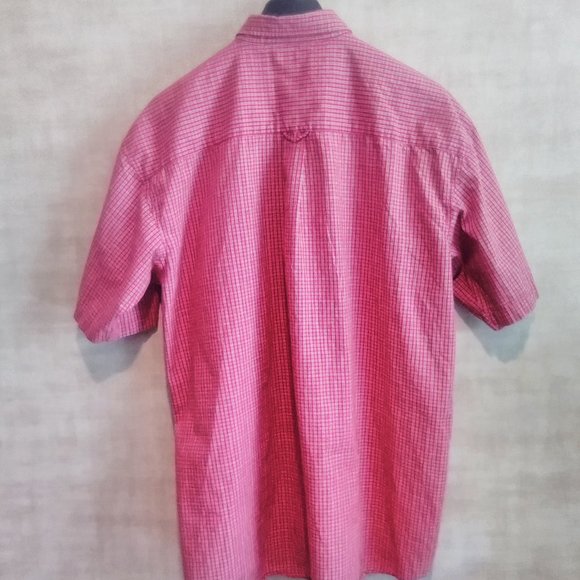 Tribe Men's Big & Tall Button Down Red Gingham Pattern - Picture 4 of 5